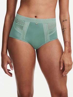 Green Chantelle True Lace High Waisted Women Briefs | BYS6980IZ