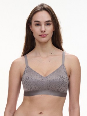 Grey Chantelle Norah Comfort Supportive Wirefree Women Bras | BUD9964RN