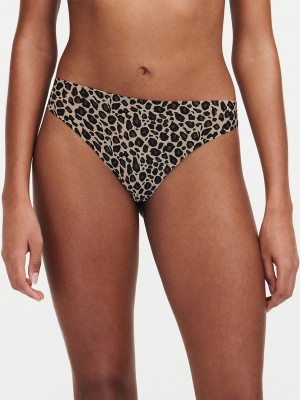 Leopard Beige Chantelle SoftStretch Women Thong Panty | DAX6642PC