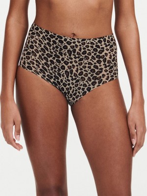 Leopard Beige Chantelle SoftStretch Women Briefs | ELU2626MT