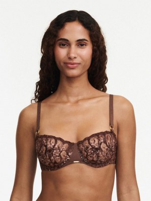 Leopard Chantelle Fleurs Demi Women Bras | DLK940KE