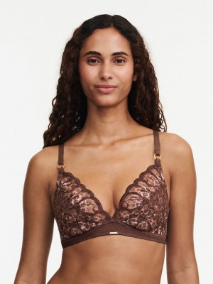 Leopard Chantelle Fleurs Wirefree Women Bras | EOL8646ZO