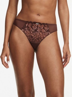 Leopard Chantelle Fleurs Women Thong Panty | YED742XO