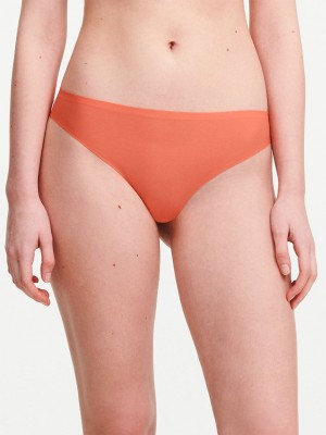 Orange Chantelle SoftStretch Women Thong Panty | NDO3714CO