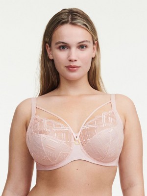 Pink Chantelle Graphic Support Lace Full Coverage Women Unlined Bra | PQV6530GC