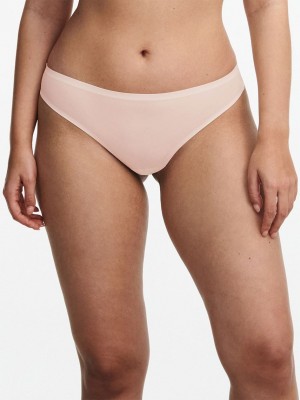 Pink Chantelle SoftStretch Women Thong Panty | KDX2055LC