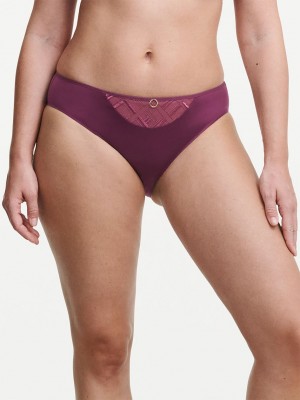 Purple Chantelle Graphic Support Women Bikini Bottoms | NMD7882DG