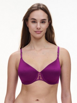 Purple Chantelle Monogram Smooth Lightweight Women T-Shirt Bra | NSS2385ZW