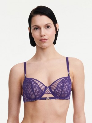 Purple Chantelle tXture Demi Women Bras | KOV597YF