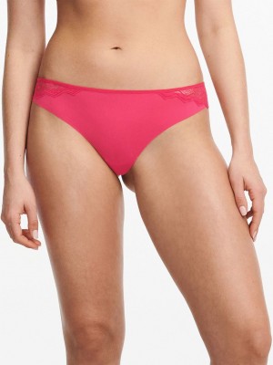 Red Chantelle Georgia Women Thong Panty | OVO7744NK