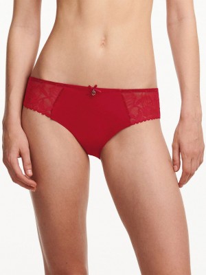 Red Chantelle Orchids Women Briefs | KLC6934VK