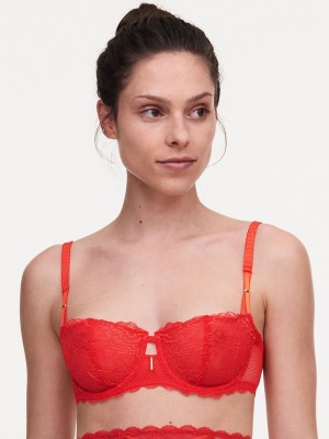 Red Chantelle Waltz Demi Women Bras | GCX7624IN