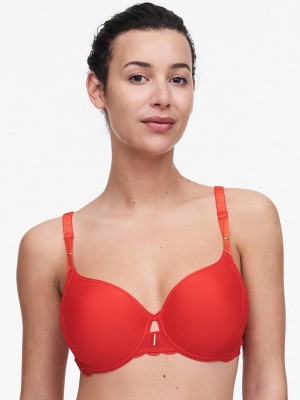 Red Chantelle Waltz Memory Foam Women Bras | HHT1566YP