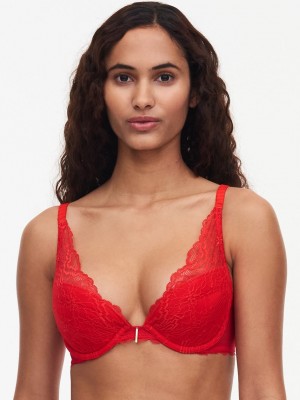 Red Chantelle Waltz Push Up Women Bra | JYX7182ND