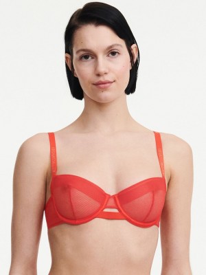 Red Chantelle Xpose Demi Women Bras | CMZ10049LS