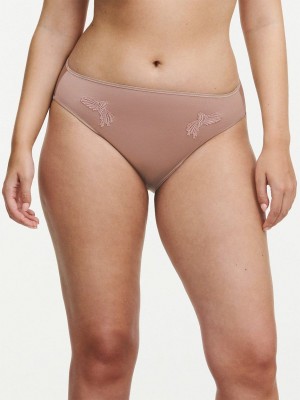 Rose Brown Chantelle Hedona Women Bikini Bottoms | OIA860XH