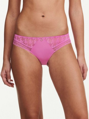 Rose Pink Chantelle Impression Lace Women Bikini Bottoms | DEN7946EJ