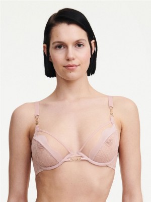 Rose Pink Chantelle Spark Lace Underwire Women Unlined Bra | XVN1253UR