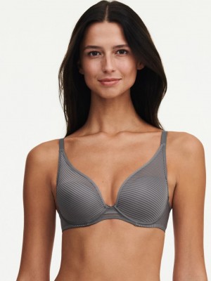 Silver Chantelle Nais Plunge Contour Women Bras | XLD8225JU