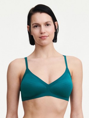 Turquoise Chantelle SoftStretch Stripes Women Bralettes | WKC2663SA