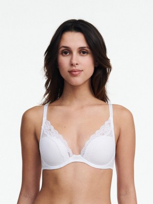 White Chantelle Brooklyn Plunge Women Bras | YCG1360IN