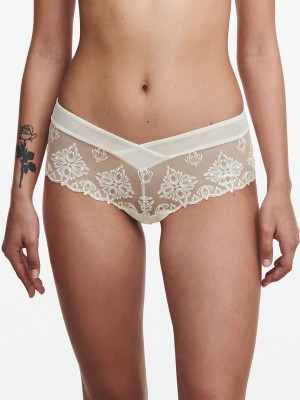 White Chantelle Champs Elysees Lace Women Hipster Panty | YCQ6067TV