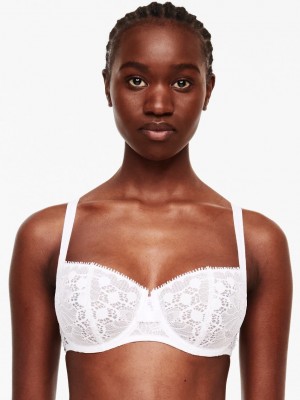 White Chantelle Day to Night Lace Demi Women Unlined Bra | LCV178TA