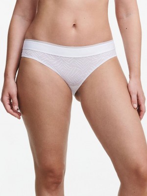 White Chantelle Graphic Allure Lace Women Bikini Bottoms | RVA4160WV