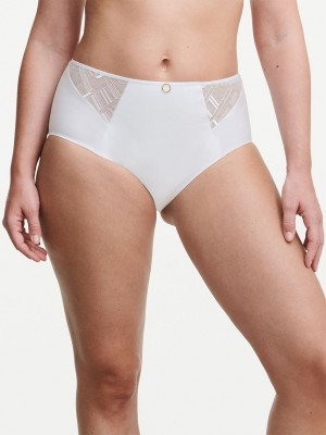 White Chantelle Graphic Support Smoothing Full Women Briefs | ZBX1460GT