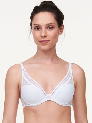 White Chantelle Only Manhattan Plunge Women T-Shirt Bra | ARU8156ZE