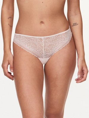 White Chantelle Pila Women Thong Panty | VWO5573FI