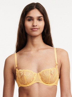 Yellow Chantelle Fleurs Demi Women Bras | HRA7366MG