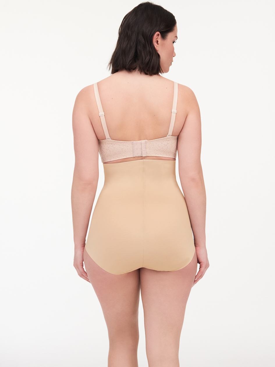 Beige Brown Chantelle Basic Shaping High Waist Women Briefs | JAZ8048UW