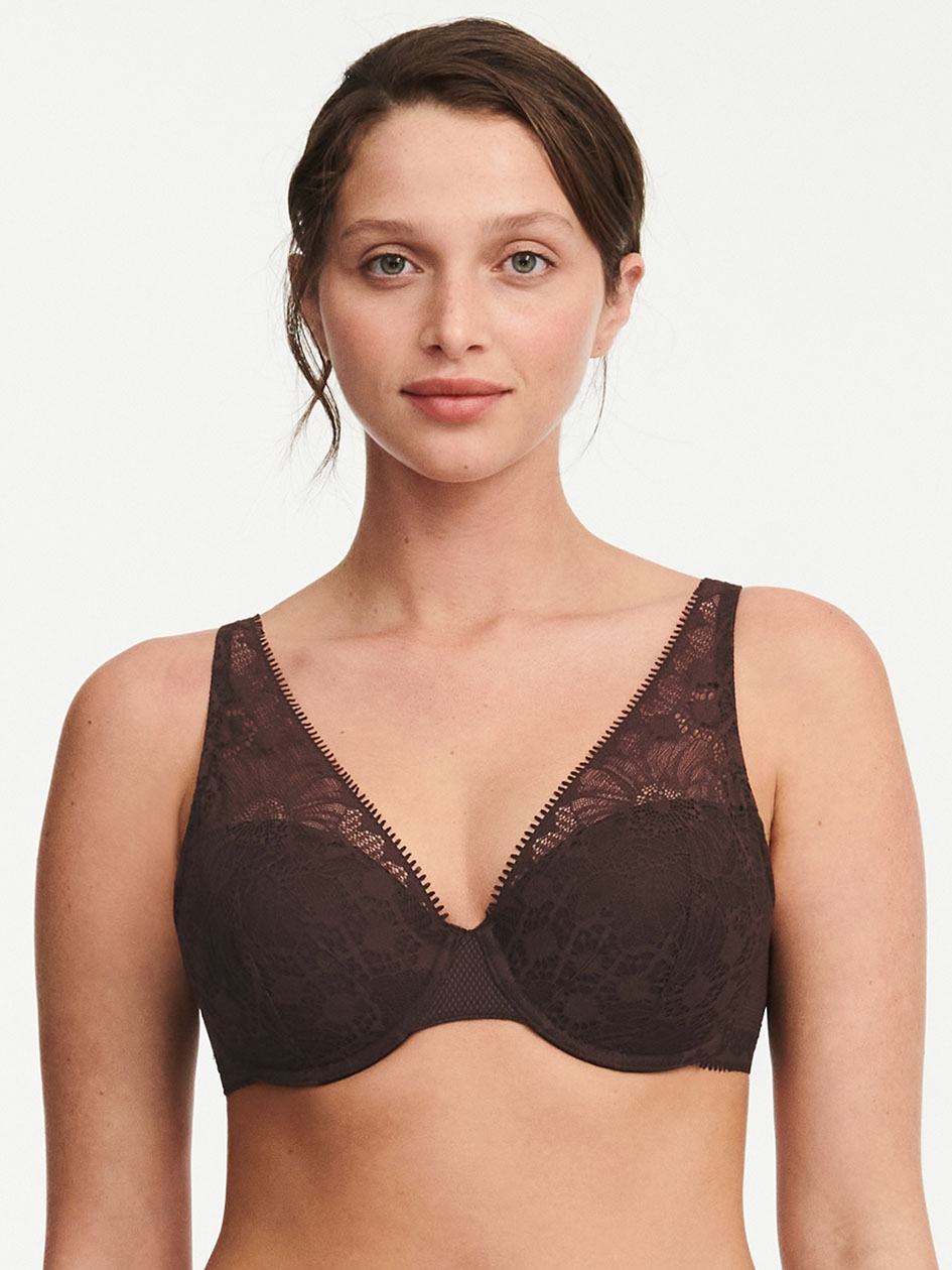 Beige Brown Chantelle Day to Night Lace Lightweight Plunge Women Bras | RAA9941BJ