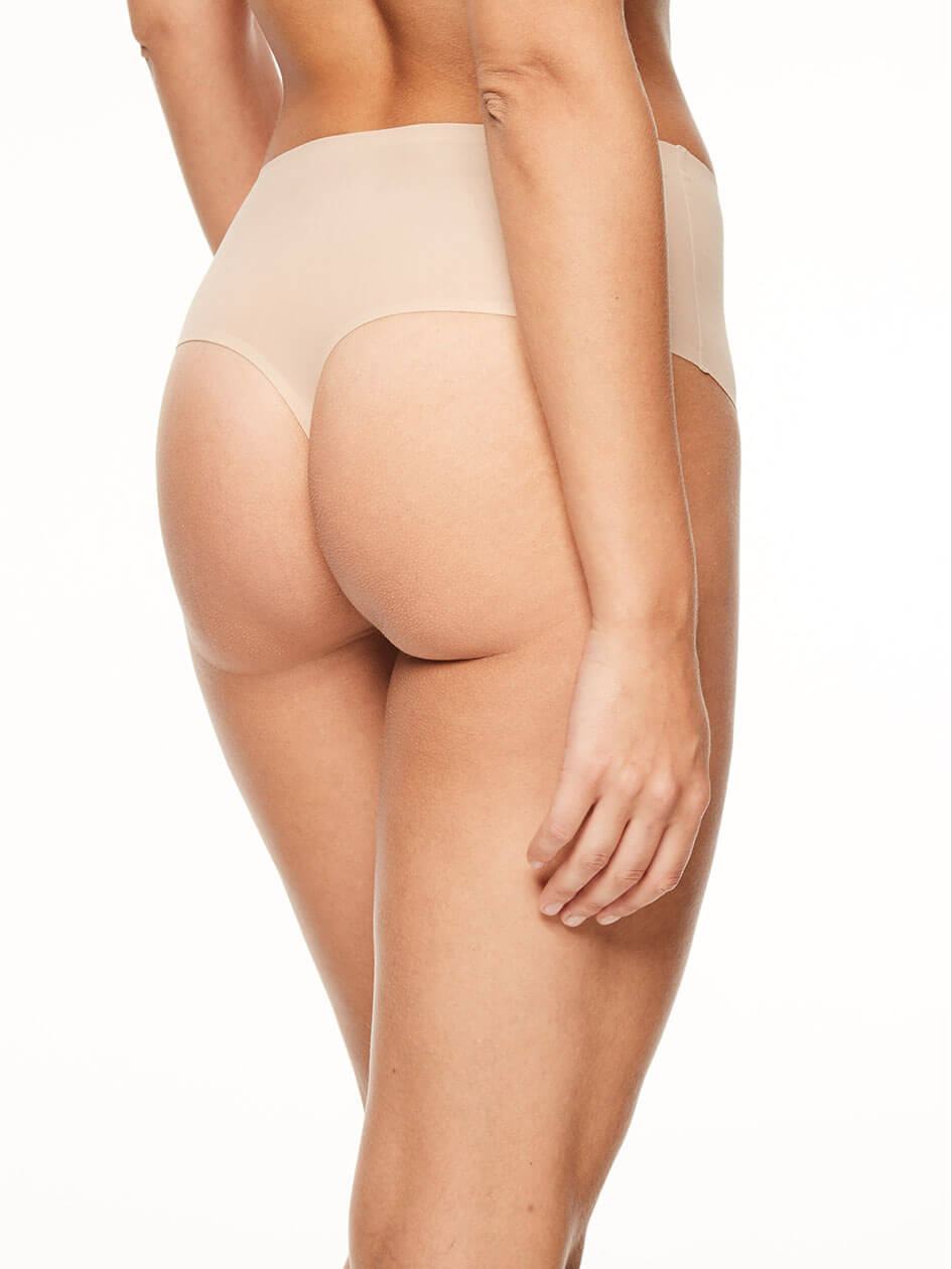 Beige Brown Chantelle SoftStretch High Waist Women Thong Panty | ICO6672PX