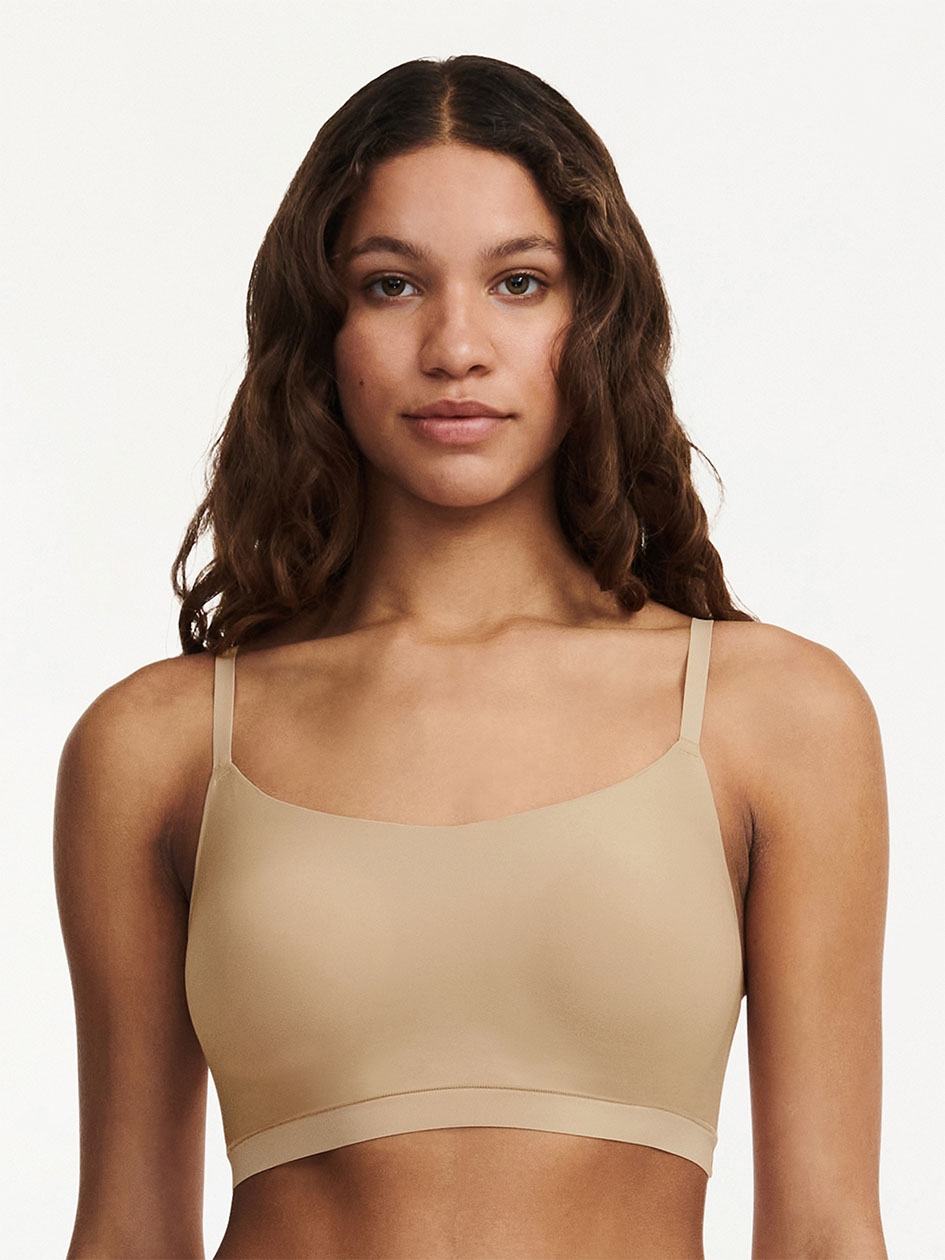 Beige Brown Chantelle SoftStretch Scoop Padded Women Bralettes | GUT9427NP