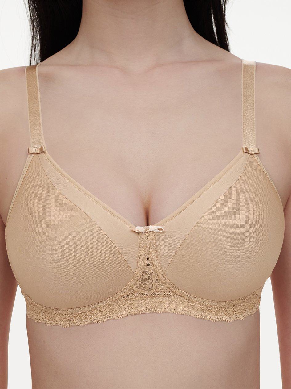 Beige Chantelle Merci Custom Fit Wireless with Pocket Women Bras | CNN2824FC