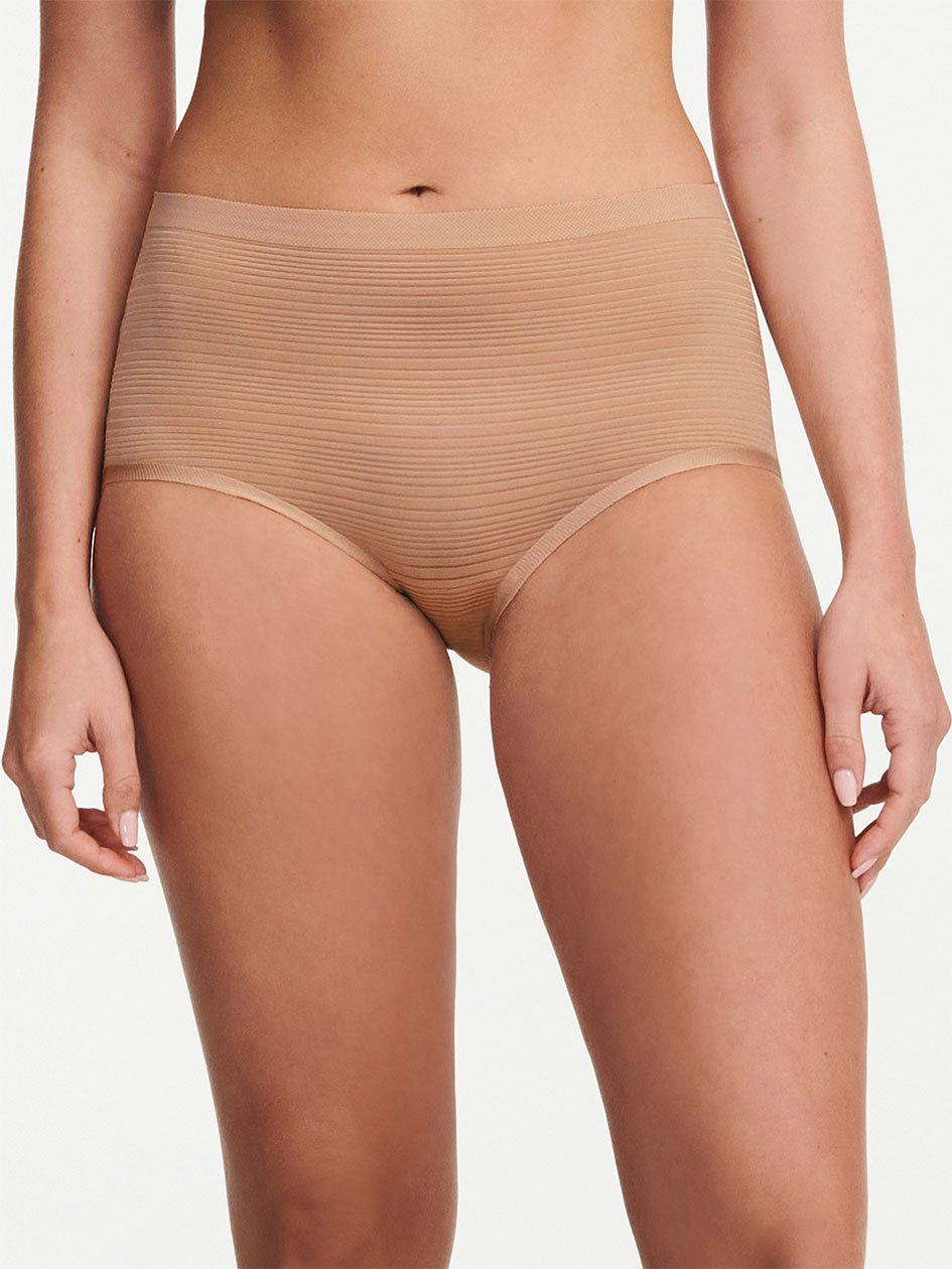 Beige Chantelle SoftStretch Stripes Women Briefs | ENU1992SM