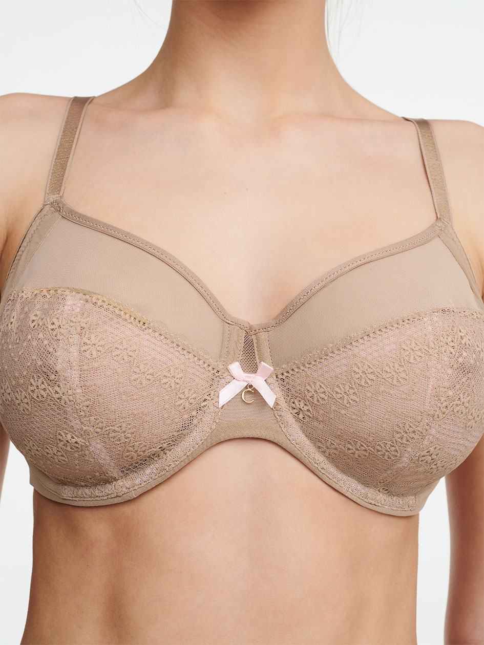 Beige Orange Chantelle Revele Moi Perfect Fit Underwire Women Bras | HEI448HC