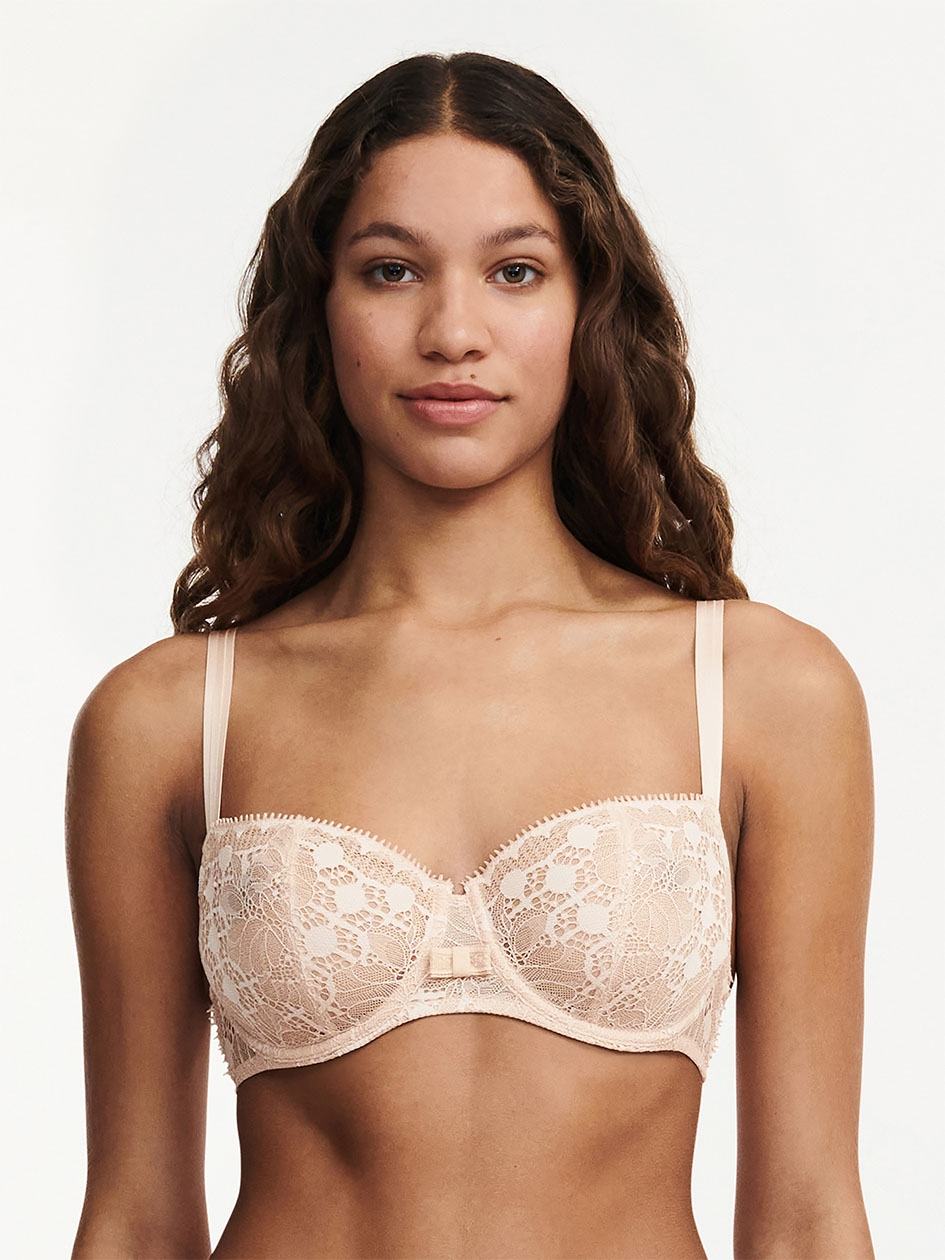 Beige Pink Chantelle Day to Night Lace Demi Women Unlined Bra | MBA1655PH