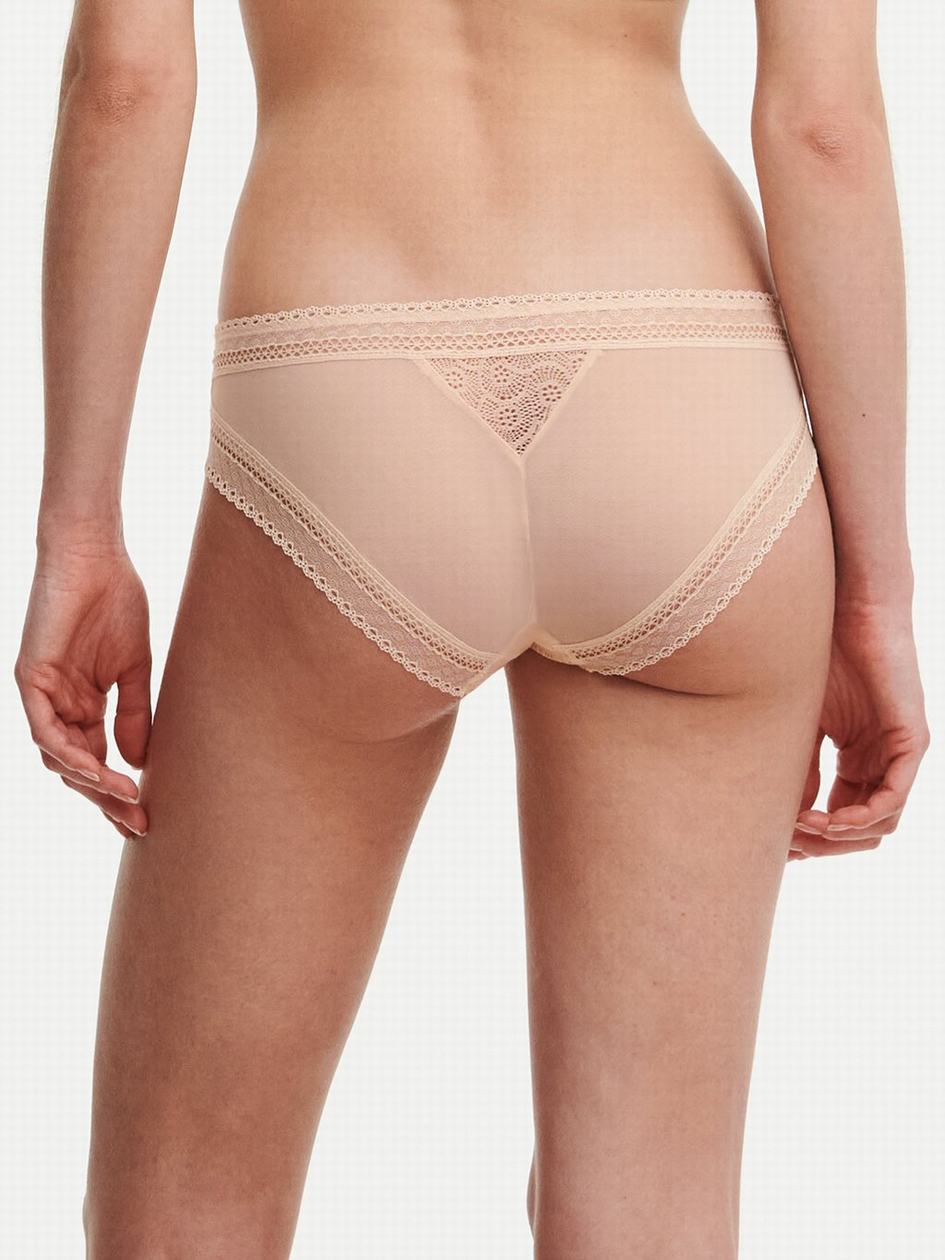 Beige Pink Chantelle Festivite Lace Cheeky Women Bikini Panty | LTW374SK