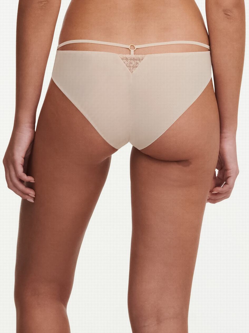 Beige Pink Chantelle Monogram Cheeky Women Bikini Bottoms | YAD949HZ