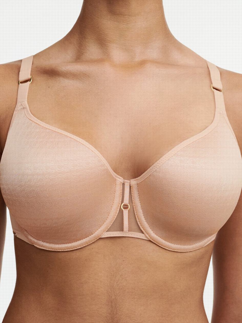 Beige Pink Chantelle Monogram Smooth Lightweight Women T-Shirt Bra | MPZ8677HC