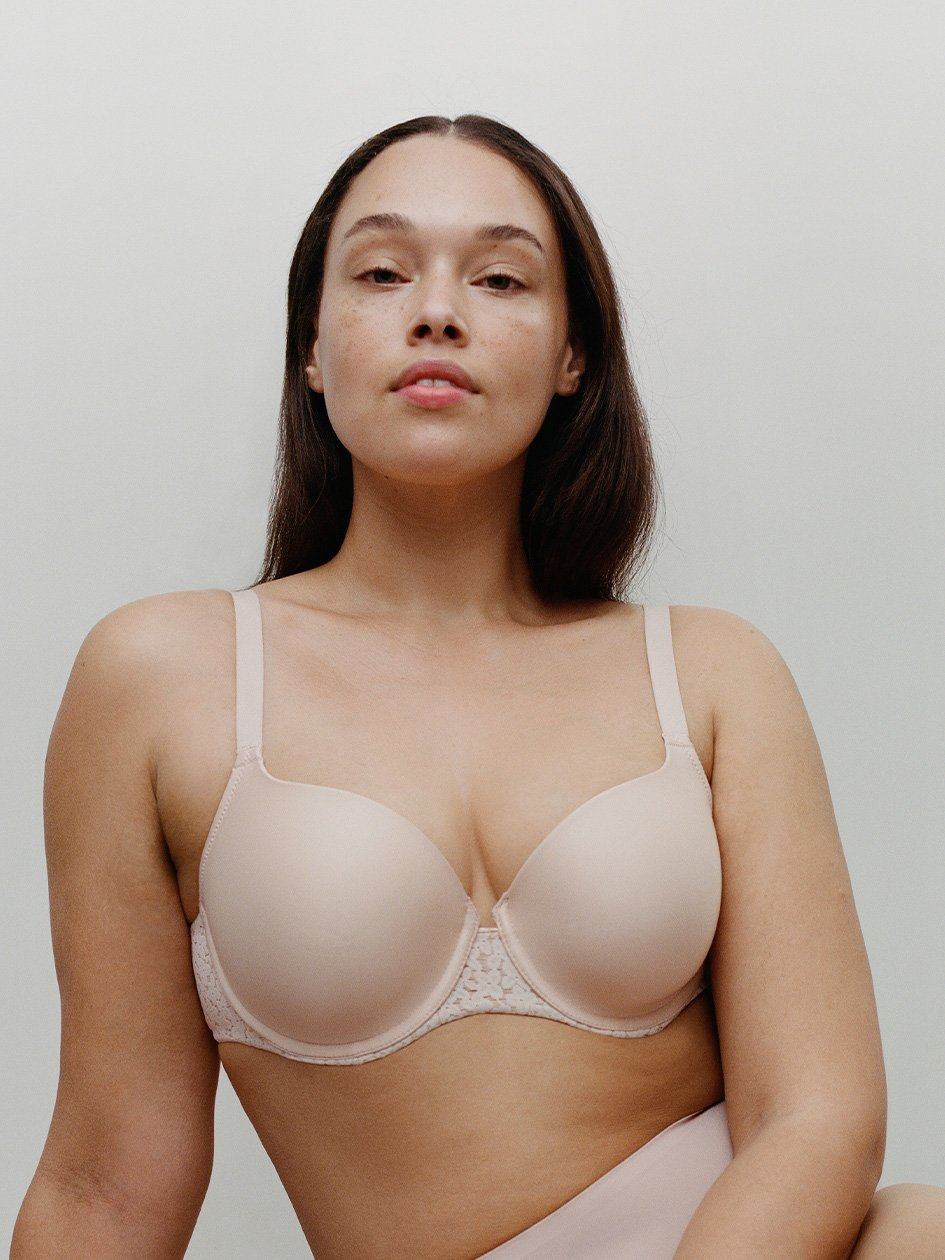 Beige Pink Chantelle Norah Comfort Smooth Sweetheart Women T-Shirt Bra | ZAW9617UU