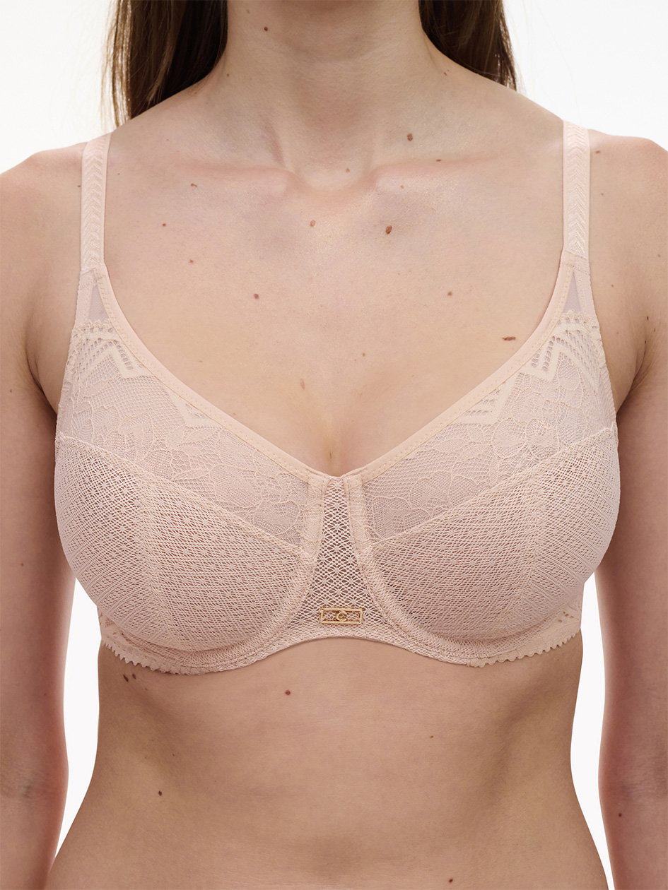 Beige Pink Chantelle Origins Lace Full Coverage Underwire Women Bras | RPJ3413EI