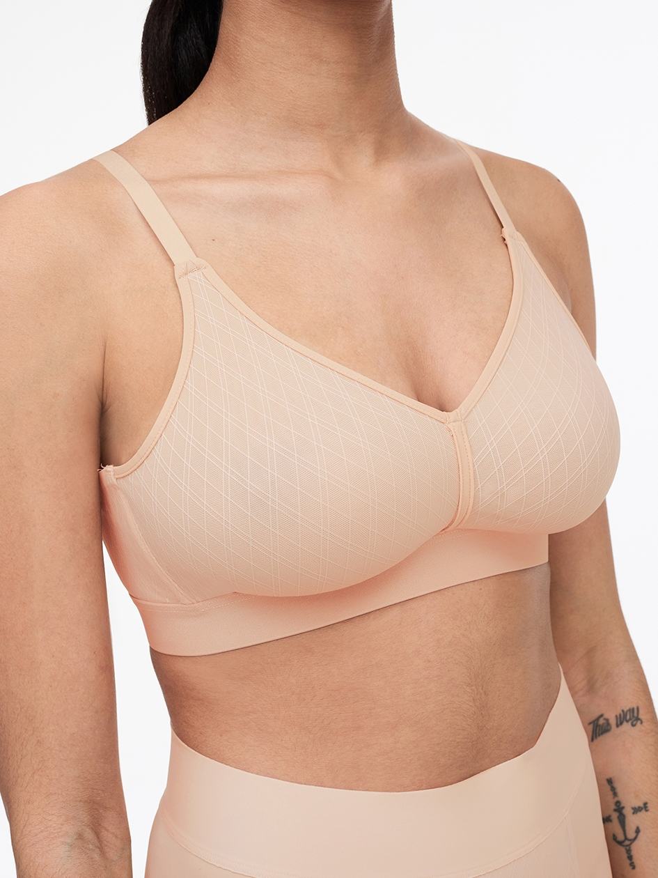 Beige Pink Chantelle Smooth Lines Back Smoothing Wireless Women Bras | XFL10053NW