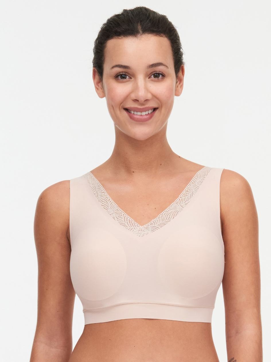 Beige Pink Chantelle SoftStretch Padded Top with Hook and Eye Women Sports Bra | JIT6052LR