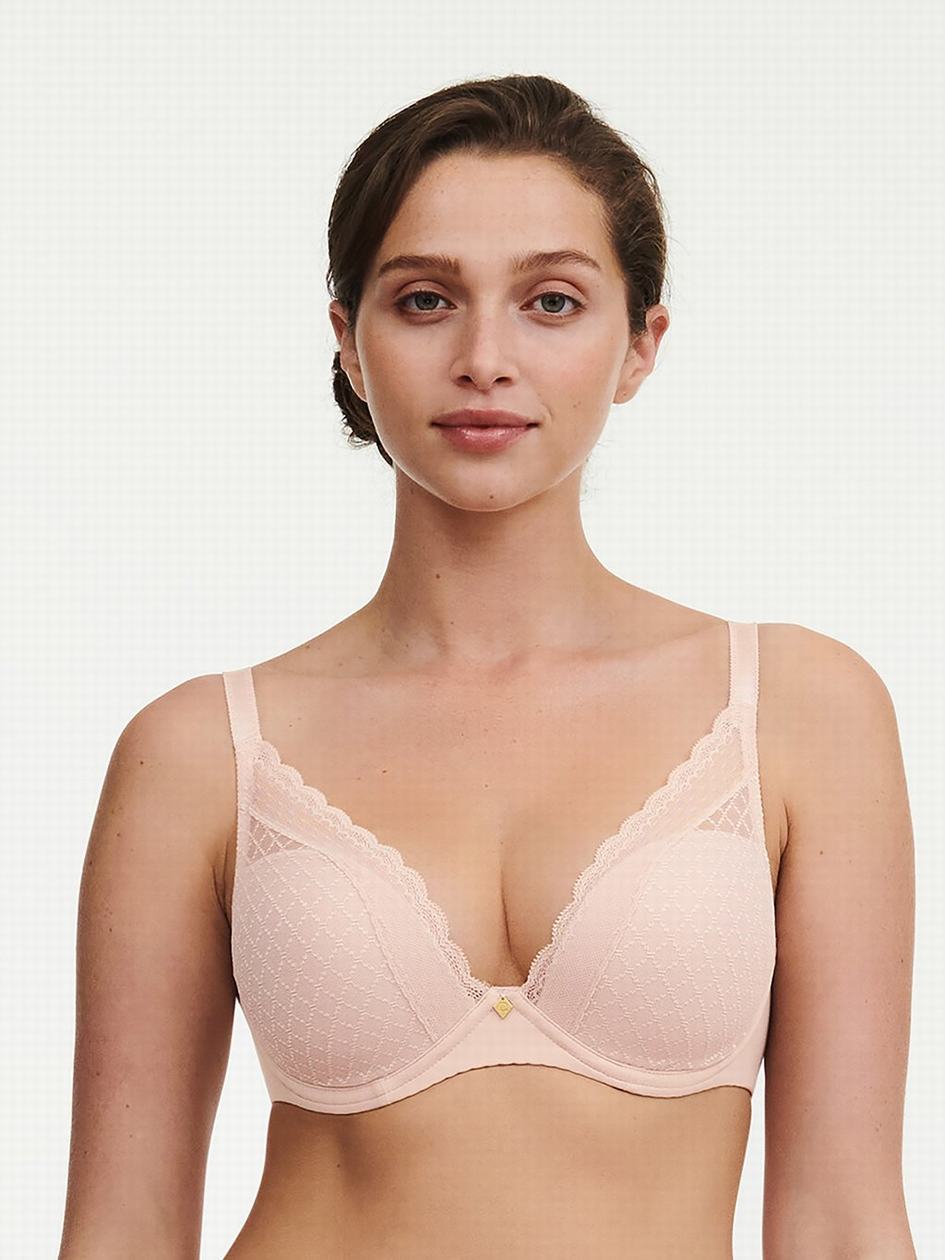 Beige Rose Chantelle Norah Chic Plunge Women T-Shirt Bra | ZAJ4914QA