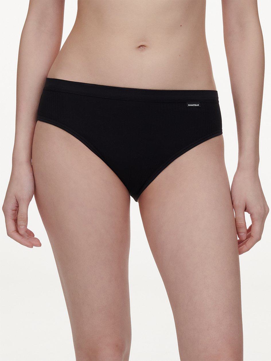 Black Chantelle Cotton Comfort Hi-Cut Women Briefs | AVL952GM