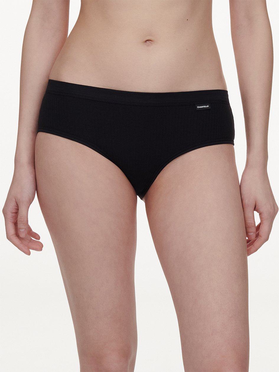 Black Chantelle Cotton Comfort Women Hipster Panty | BGO2683MX